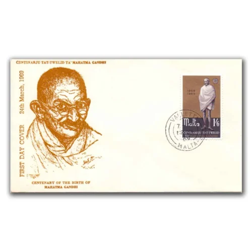 1969  Malta Gandhi Birth Centenary 1v Stamp on FDC