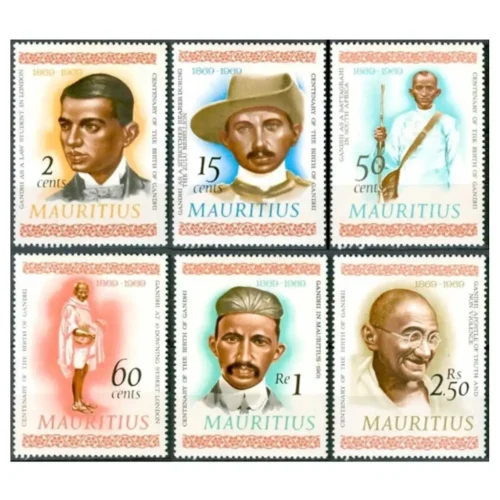 1969  Mauritius Gandhi Birth Centenary 6v Stamp