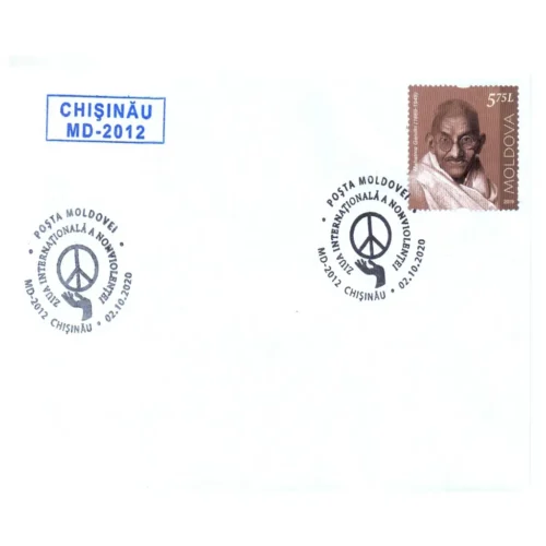 2020  Moldova Gandhi 1v Stamp with International Day of Non-Violence Special Cancellation on Cover