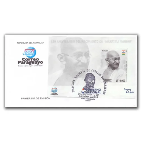 2019 Paraguay Mahatma Gandhi 150th Birth Anniversary S/Sheet on FDC
