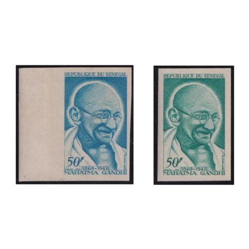 1969 Senegal Gandhi Colour Trial in two different Shade on gummed paper (Extremely Rare)