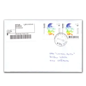 2019  Slovenia Gandhi 150th Birth Anniversary 1v Stamp Pair Postally used on Registered Cover