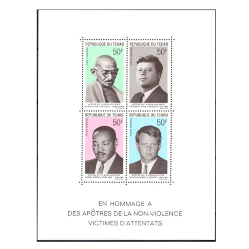 1969  Tchad Gandhi in Homage to Apostle's of Non- Violence Miniature Sheet