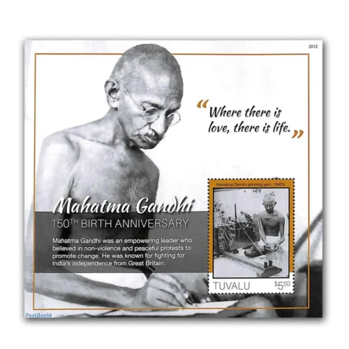 2020  Tuvalu Gandhi 150th Birth Anniversary Miniature Sheet