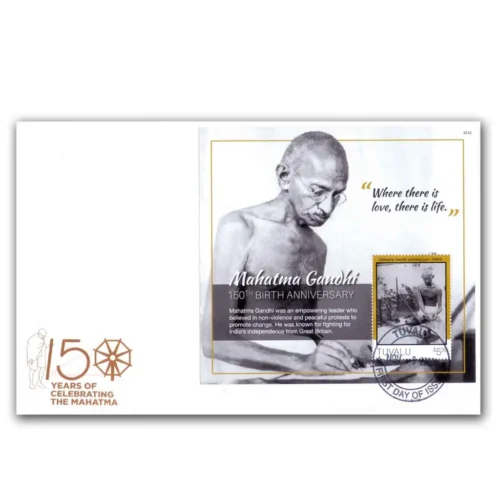 2020  Tuvalu Gandhi 150th Birth Anniversary Miniature Sheet on FDC