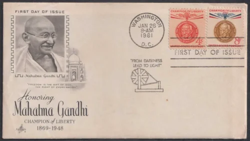 1961 Gandhi 1961 United States of America 2v on First Day Cover