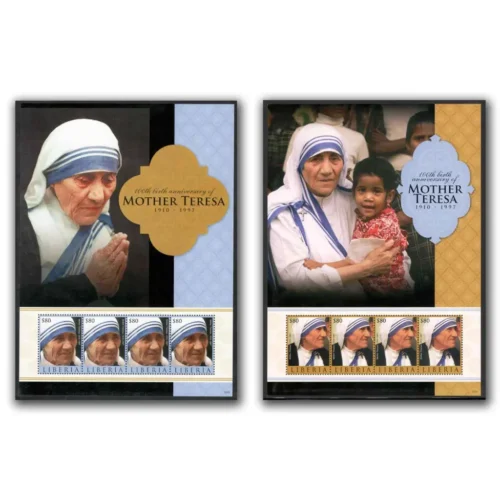 2010 Liberia Mother Teresa 100th Birth Anniversary Stamp Sheetlet (Set of 2)