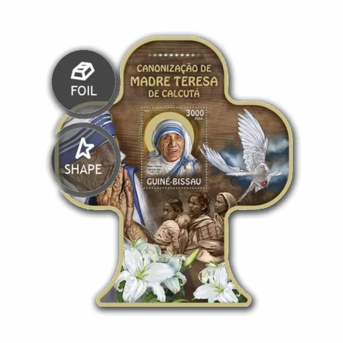 2016 Guinea Bissau Mother Teresa Foil Miniature Sheet