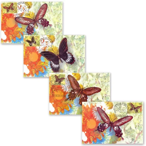 2008 Endemic Butterflies of Andaman and Nicobar Islands Set of 4 Maxim Card