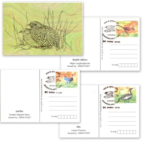 2006 Endangered Birds of India Set of 4 Maxim  Card