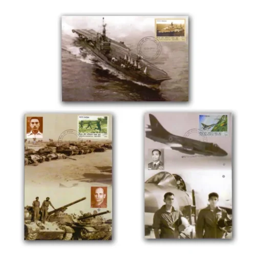 2015 Golden Jubilee Commemoration of Indo-Pak War Set of 3 Maxim Card