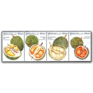 2021 King of Fruits in Malaysia - Durian 4v Stamp Stamp