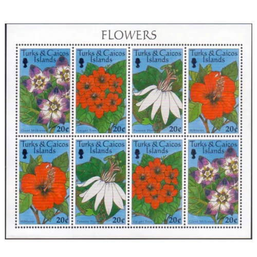 1976 Turks & Caicos Island Flowers Sheetlet
