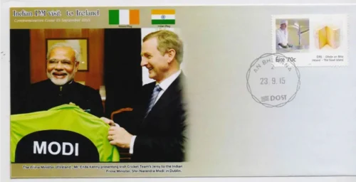 2015 Ireland Indian Prime Minister Narendra Modi with the Prime Minister of Ireland Mr Enda Kenny Special Cover