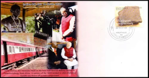 2016 South Africa Indian Prime Minister Narendra Modi on the train from Pentrich to Pietermaritzburg Railway Station Special Cover