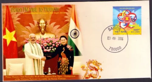 2016 Vietnam Indian Prime Minister Narendra Modi with Chairperson of the Vietnam National Assembly Nguyen Kim Ngan Special Cover