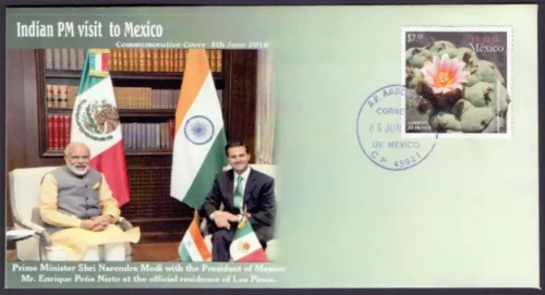 2016 Mexico Indian Prime Minister Narendra Modi with the Prime Minister of Mexico Mr Enrique Pena Nieto Special Cover