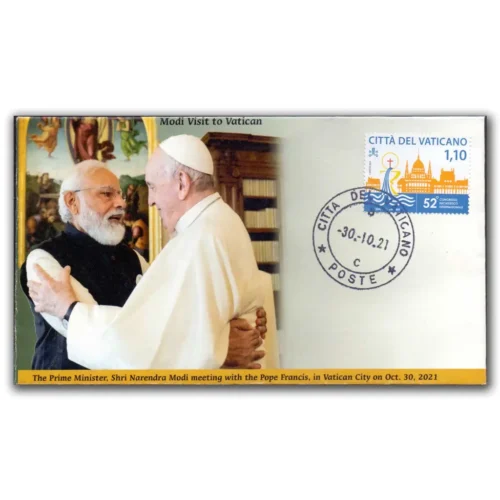 2021 Indian PM Narendra Modi Visit to Vatican City Commemorative Cover