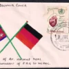 1987 Nepal Visit of Dr. Helmut Kohl The Chancellor of FRG Hand Painted Souvenir Cover (Set of 3)