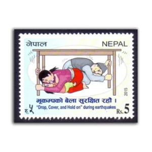 2015 Nepal "Drop Cover and Hold on" During Earthquakes 1v Stamp