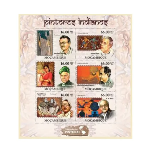 2011 Mozambique Indian Painters 6v Sheetlet