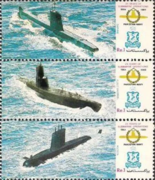1989 25 Years of Submarine Operations (1964 - 1989) 3v Stamp