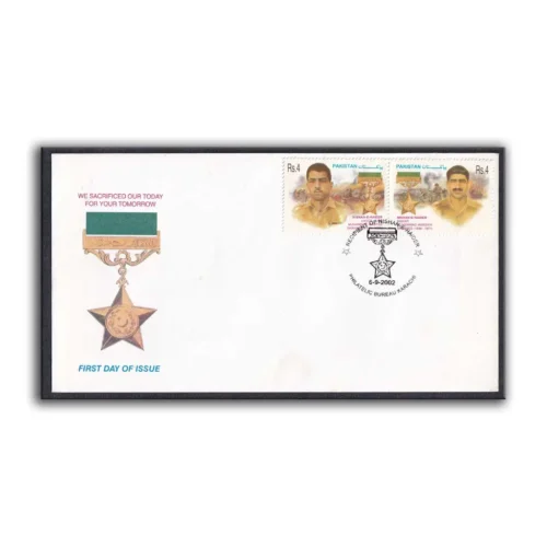 2002 Pakistan Recipients of Nishaan-E-Haider 2v Stamp on FDC