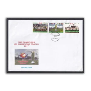 2017 Pakistan ICC Champions Trophy Champion 3v Stamp on FDC