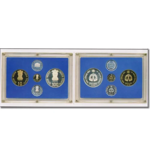 1982 IX Asian Games 4pcs Proof Coin Set in Original Packaging with Outer Box