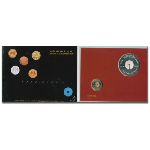 2006 200 Years of State Bank of India 2pcs Proof Coin Set