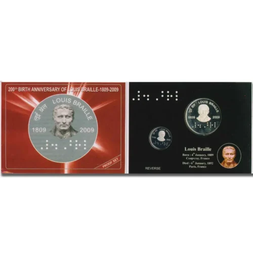 2009 200th Birth Anniversary of Louis Braille 2pcs Proof Coin Set