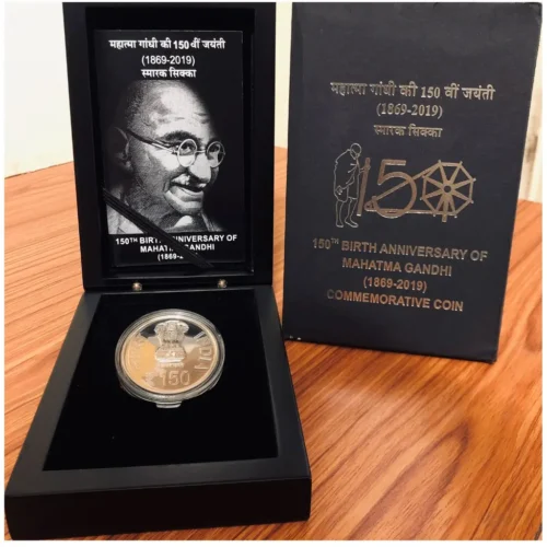 2019 150th Birth Anniversary of Mahatma Gandhi 1pc Proof Coin Set in Wooden Box
