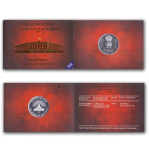 2019 250th Session of Rajya Sabha 1pc Coin Proof Coin Set