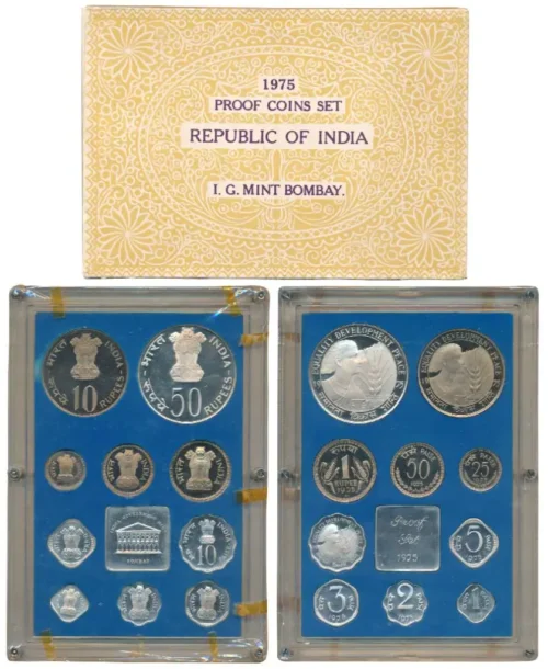 1975 Equality Development Peace 10pcs Proof Coin set in Original Packaging with Outer Box