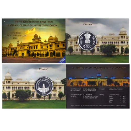 2020 Centennial Celebrations University of Lucknow 1pc Proof Coin Set