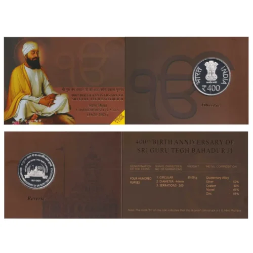 2022 400th Birth Anniversary of  Sri Guru Tegh Bahadur Ji 1pc Proof Coin Set