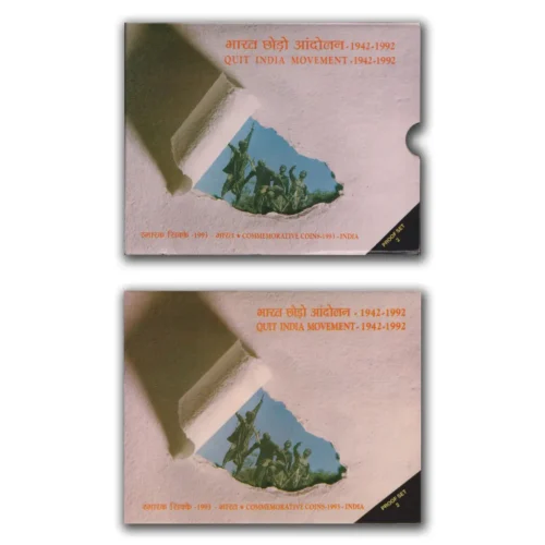 1992 Quit India Movement 2pcs Proof Coin Set in Folder Packing