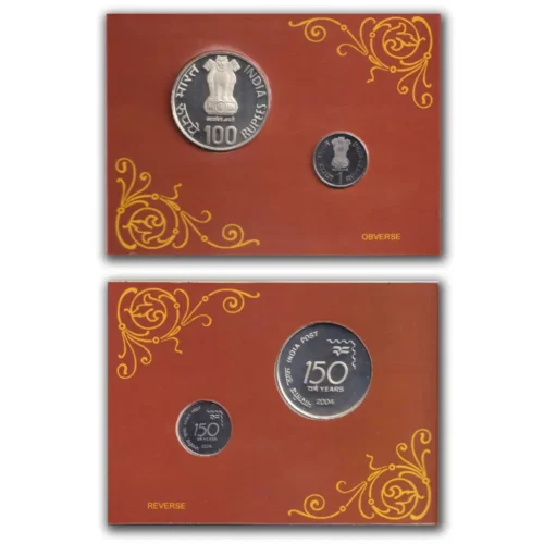 2004 150 Years of India Post 2pcs Proof Coin Set - Image 2