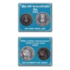 1985 Indira Gandhi Commemorative 2pcs UNC Coin Set in Original Packaging with Outer Box - Image 2
