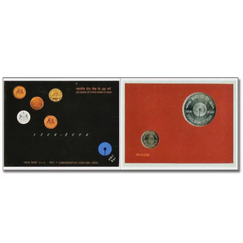 2006 200 Years of State Bank of India 2pcs UNC Coin Set