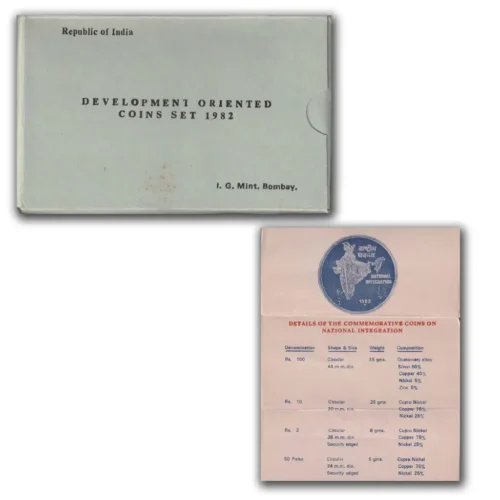 1982 National Integration 2pcs UNC Coin Set in Original Packaging with Outer Box