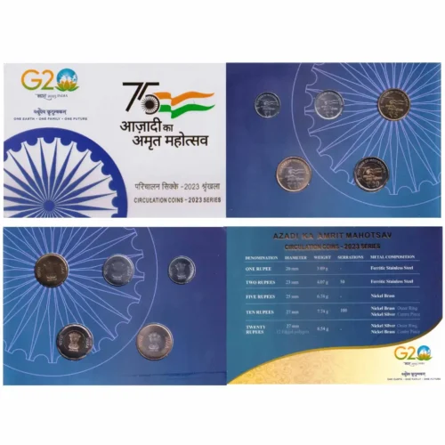 2023 Azadi Ka Amrit Mahotsav Coin Series 5pcs Set in Folder Packing
