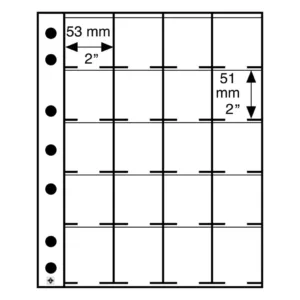 Lighthouse Grande Coin Stock pages with 20 Pockets (Pack of 5)