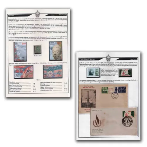 Philatelic Exhibit on Buddha (32 Pages)