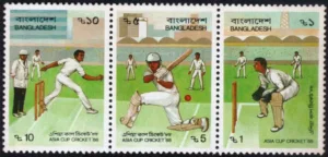 1988 Bangladesh Asia Cup Cricket 3v Stamp