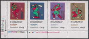 2011 Bangladesh ICC Cricket World Cup 4v Stamp