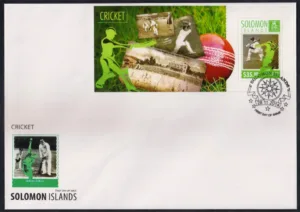 2014 Soloman Islands Cricket Miniature Sheet on FDC