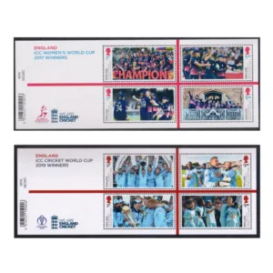 2019 Great Britain Cricket World Cup Wins by England Men's and Women's Team 8v Stamp