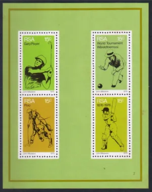 1976 South Africa Sports Cricket, Golf and others Miniature Sheet