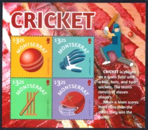 2016 Montserrat Cricket 4v Stamp Sheetlet